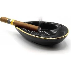 adorini keramisk cigaraskebæger blad sort