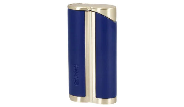 adorini Single Jet Curve Lighter Blå / Gul Guld inkl. Cigar Punch