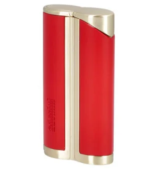 adorini Single Jet Curve lighter rød / satin guld inkl. cigartangent