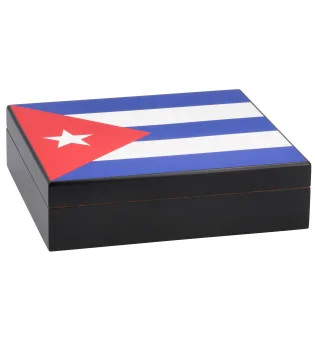 Cigar Humidor sort overflade med cubansk flag