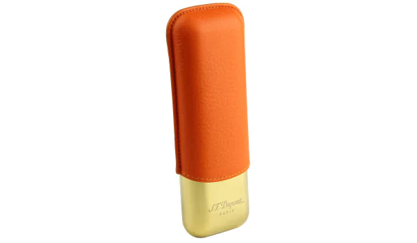 S.T. Dupont Cigaretui til 2 cigarer Orange/Guld 183256