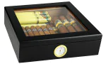 BigSmoke Humidor sort med glaslåg foto 9
