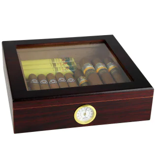 BigSmoke Humidor brun med glaslåg