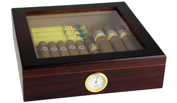 BigSmoke Humidor brun med glaslåg