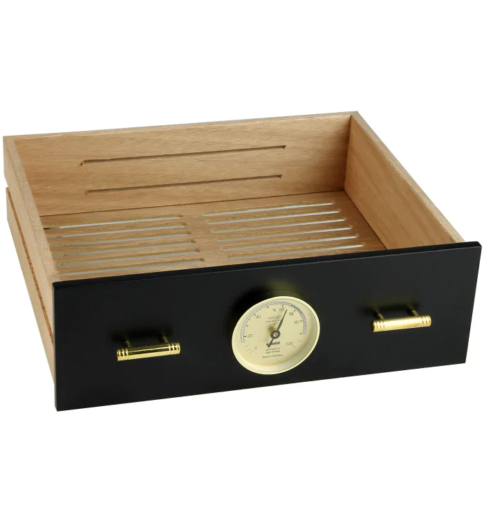 Skuffe til adorini Humidor Chianti medium sort med hygrometerhul foto 5