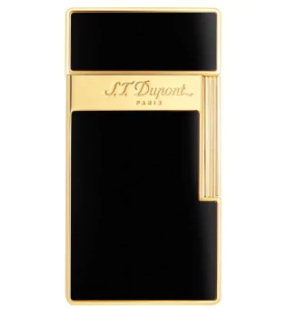 S.T. Dupont Biggy Lighter Sort Lak Gylden 025002