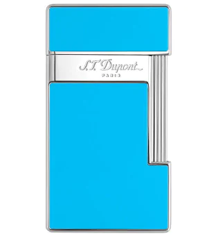 S.T. Dupont Slimmy Lighter lyseblå lak krom 028007