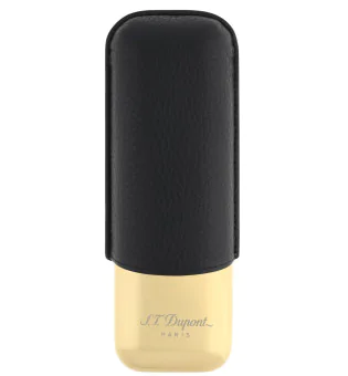 S.T. Dupont Cigaretui for 2 Cigarer sort gylden 183250