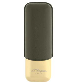 S.T. Dupont Cigaretui for 2 Cigarer Kaki Gylden 183269