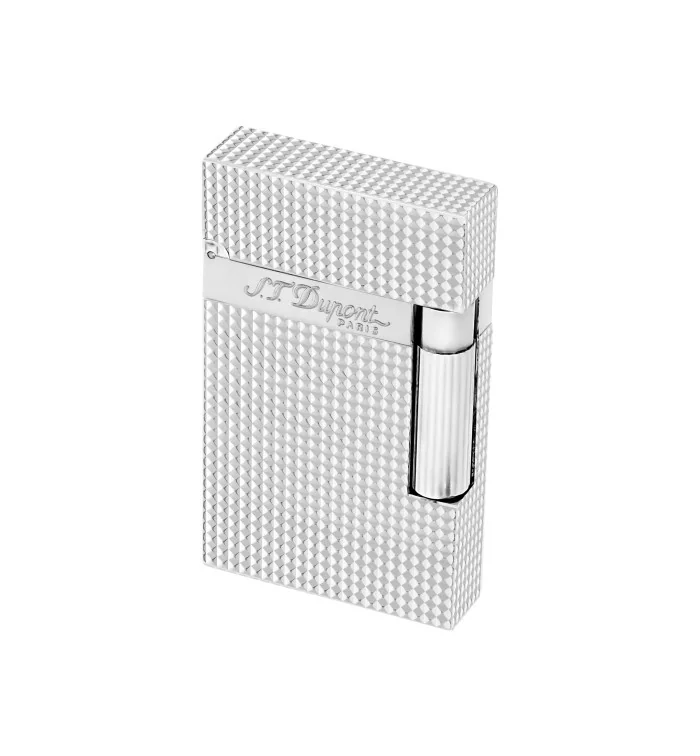 S.T. Dupont Ligne 2 16184 Lighter Diamand-Hovede Sølv foto 101