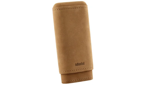 adorini Ægte Læder Etui for 2-3 Cigarer Brun