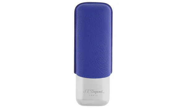S.T. Dupont Cigaretui for 2 Cigarer blå krom 183267