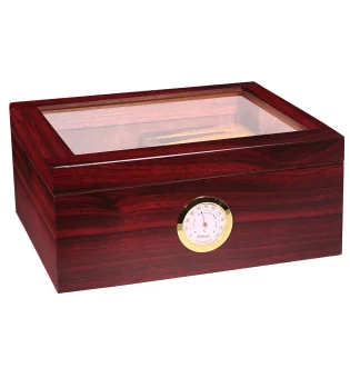 BigSmoke Humidor Medium brun med glaslåg