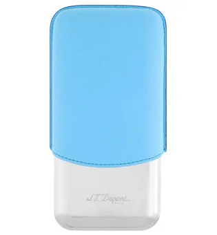 S.T. Dupont cigaretui til 3 cigarer turkis krom 183364
