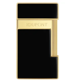 S.T. Dupont Slimmy Lighter Sort Lak Guld 028222
