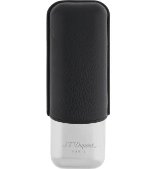 S.T. Dupont Cigaretui til 2 cigarer sort/khrom 183260