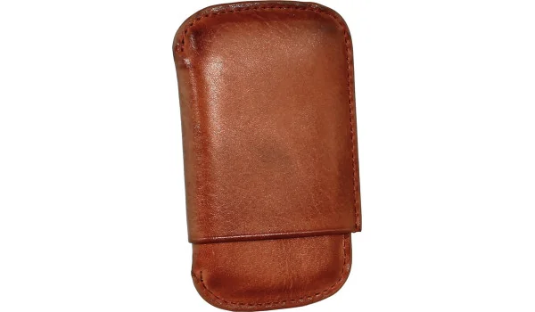Angelo cigarillo/cigaretui til 4 personer i læder, cognac