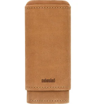 adorini Ægte Læder Etui for 2-3 Cigarer Brun