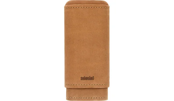 adorini Ægte Læder Etui for 2-3 Cigarer Brun