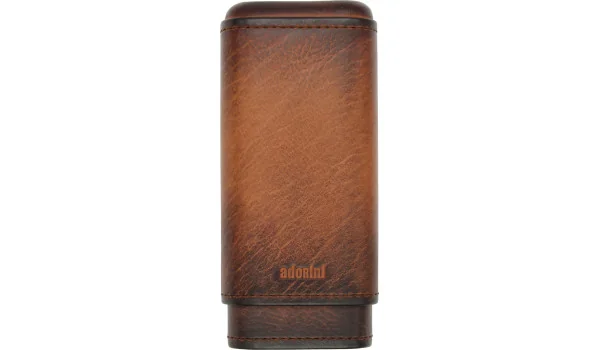 adorini Ægte Vintage læderetui 2-3 Cigarer brun