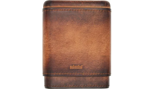adorini Ægte Vintage læderetui 3-5 Cigarer brun