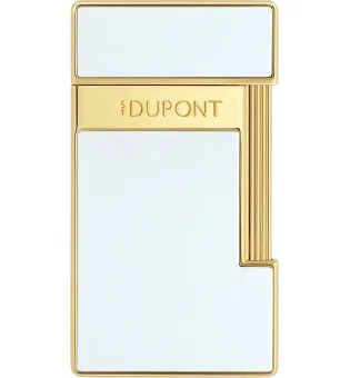 S.T. Dupont Slimmy Lighter Hvid Lak Guld 028004