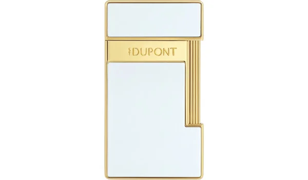 S.T. Dupont Slimmy Lighter Hvid Lak Guld 028004