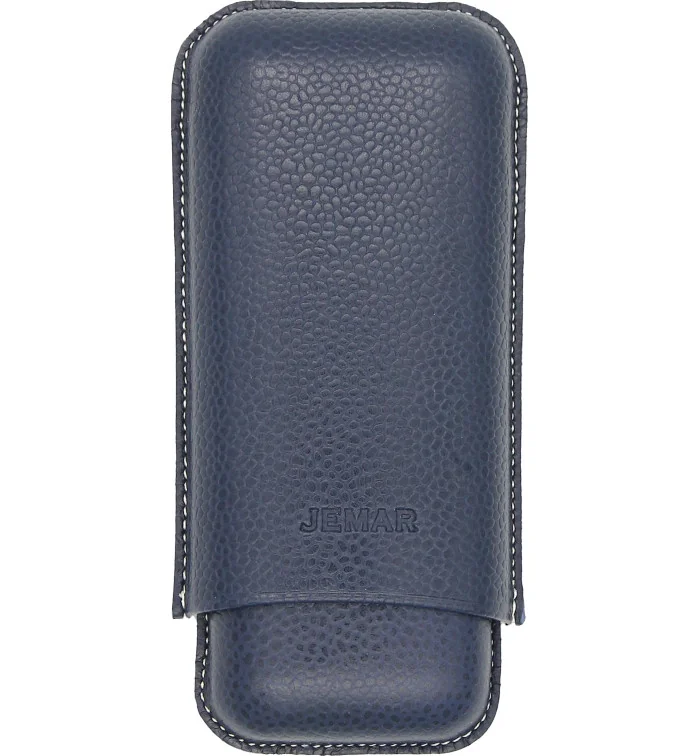 Jemar læder dobbelt cigaretui Edge Beruga blå 464/2