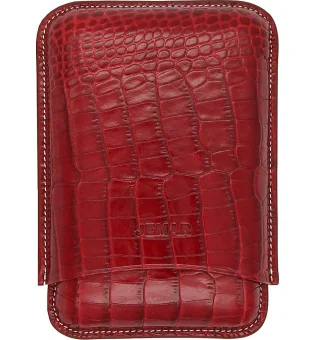 Jemar læder triple cigaretui Coco rød 464/3