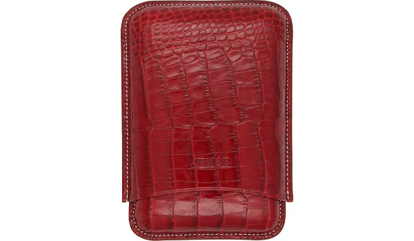 Jemar læder triple cigaretui Coco rød 464/3