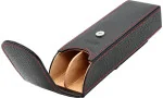 adorini lommecigaretui i læder 2 cigarer sort og rødt garn med etui til klipper eller lighter foto 15
