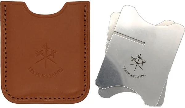 Les Fines Lames cigarholder med læderetui i tanfarve