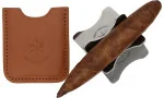 Les Fines Lames cigarholder med læderetui i tanfarve