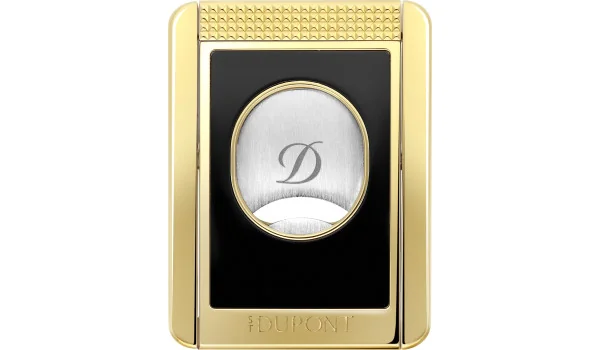 S.T. Dupont dobbeltbladet cigartrimmer med cigarholder, sort og guld 003553