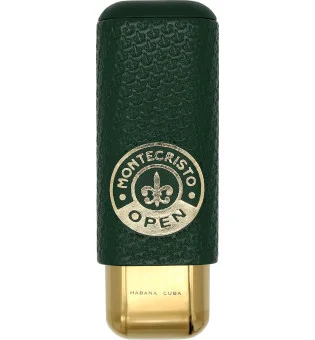 Montecristo Åbent cigaretui i læder og metal, 2 cigarer