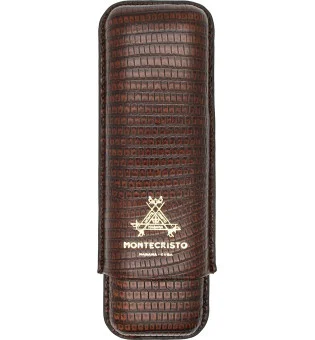 Montecristo cigaretui i læder, brun, til 2 cigarer