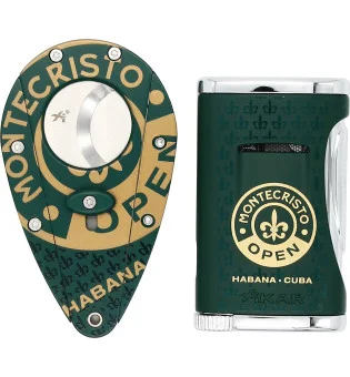 Xikar Montecristo Open cigarafklipper- og lighter-sæt