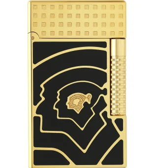 S.T. Dupont Le Grand Lighter Cohiba 60 sort og guld C23472CL