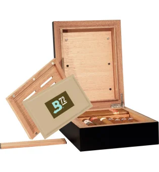 BigSmoke Humidor Mini sort inkl. Boveda-pakke 72%