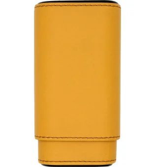 Cigar læderetui gul / kulfiber